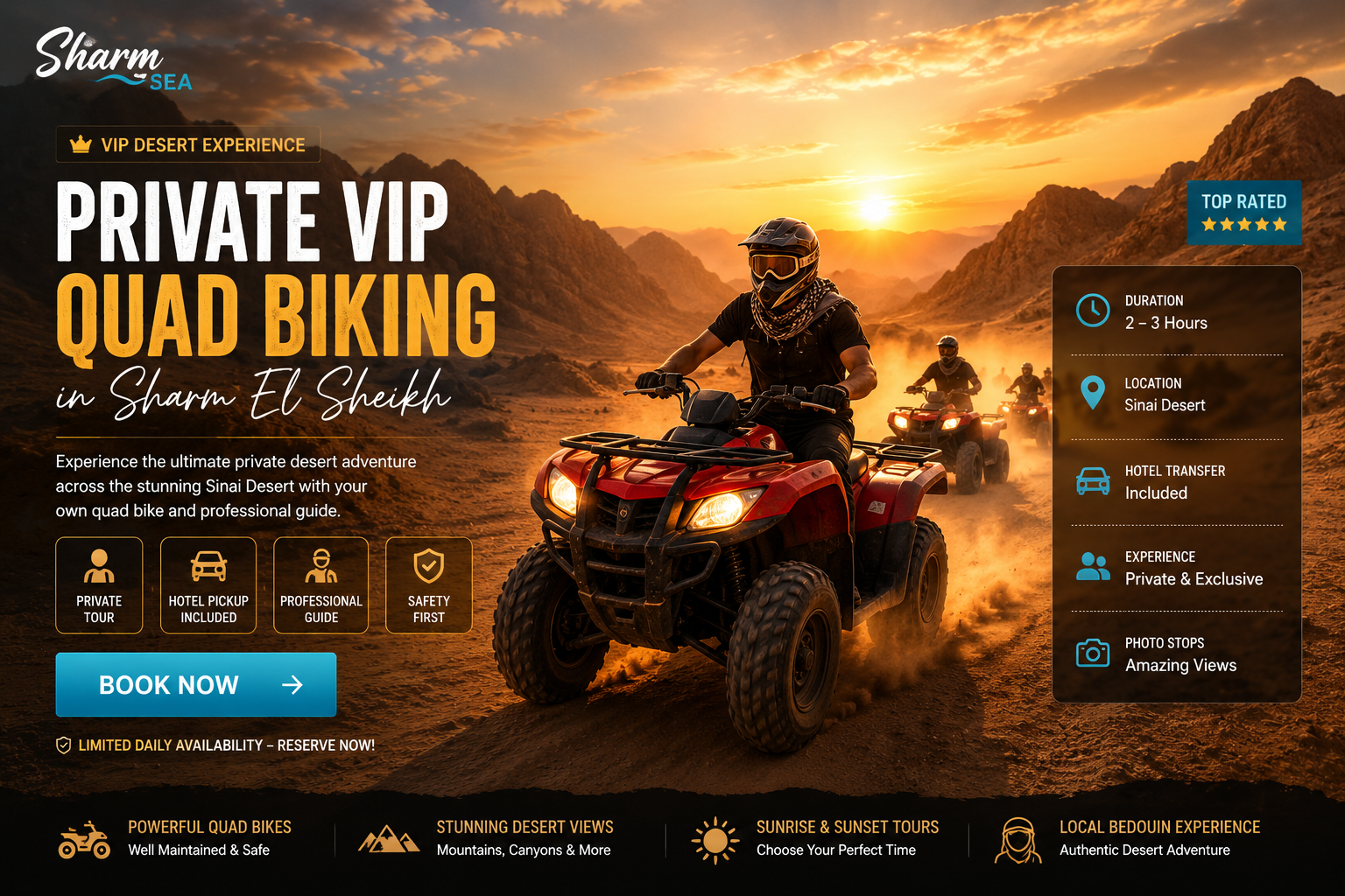 Private VIP Quad Biking Sharm El Sheikhِ (ATV) | Exclusive Desert Safari