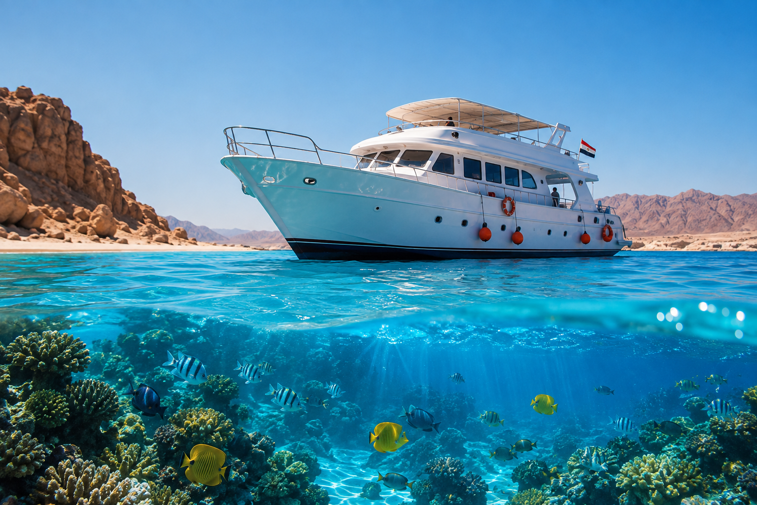 Ras Mohamed & White Island Snorkeling Trip | Sharm El Sheikh Boat Tour